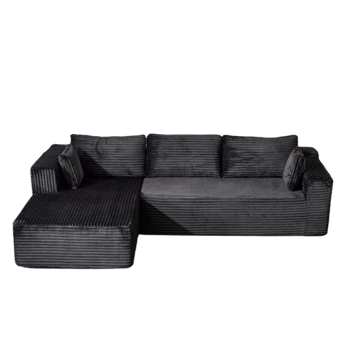 Compression Sectional Couch With Comfy Chaise, Boneless L Shape Sofa With Deep Seat - Furniture Home Direct