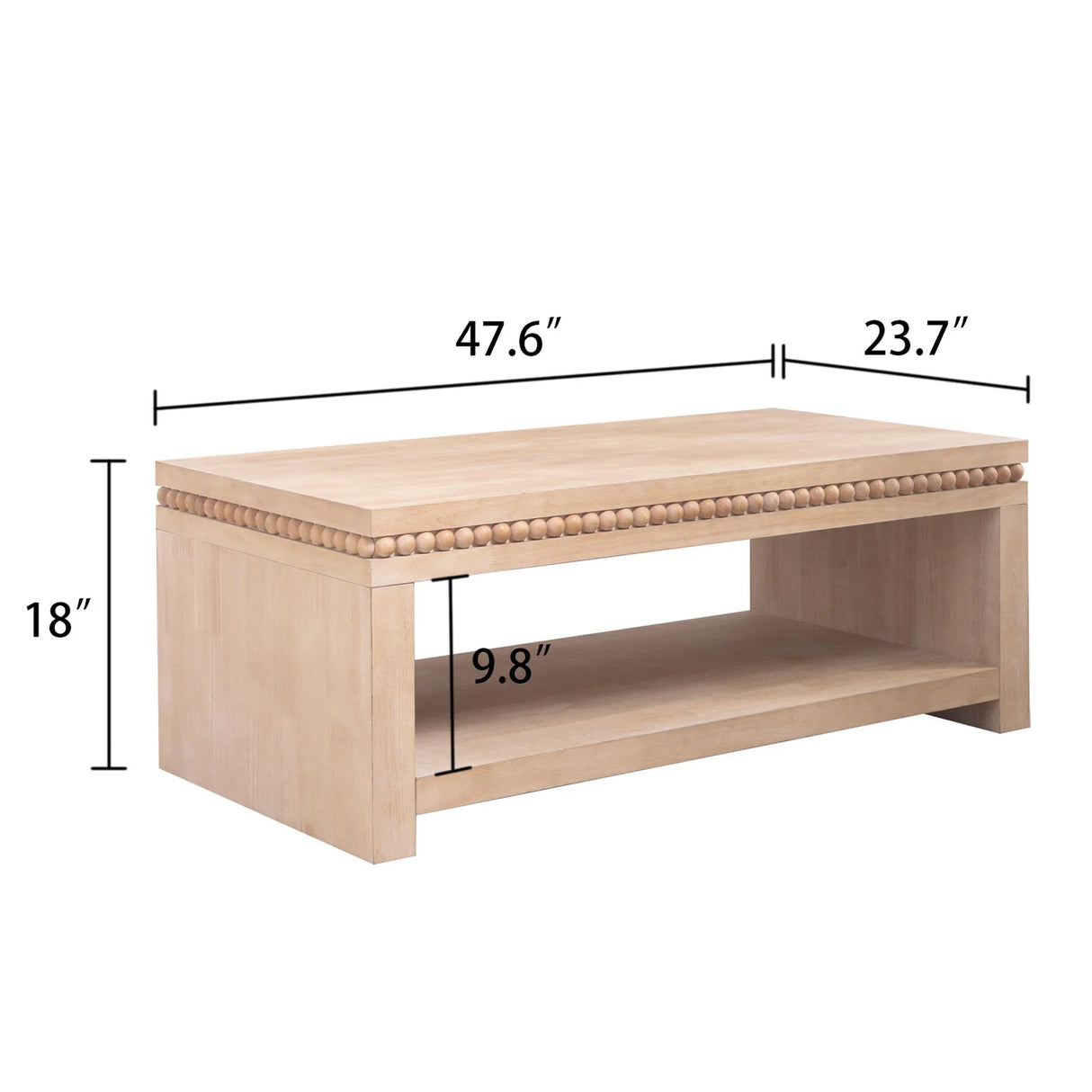Modern Coffee Table With Beaded Trim - Furniture Home Direct