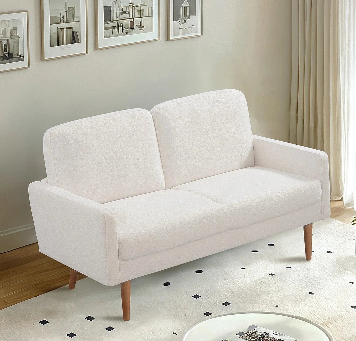 Loveseat Sofa, European Style With Sleek Design, Modern & Vintage Flair, Upholstered 2 Seater Couch - Furniture Home Direct