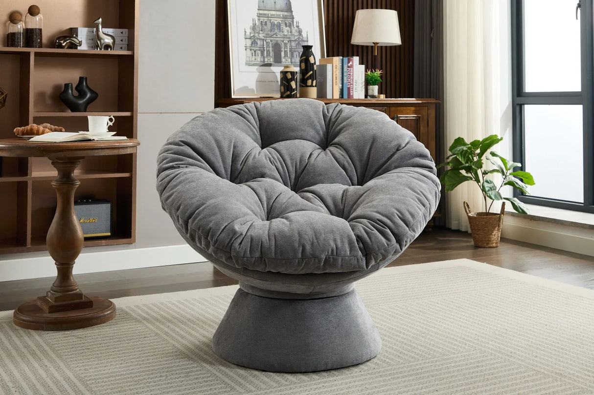 Oversized Swivel Accent Chair, 360 Swivel Barrel Chair, Papasan Chair For Living Room Bedroom - Furniture Home Direct