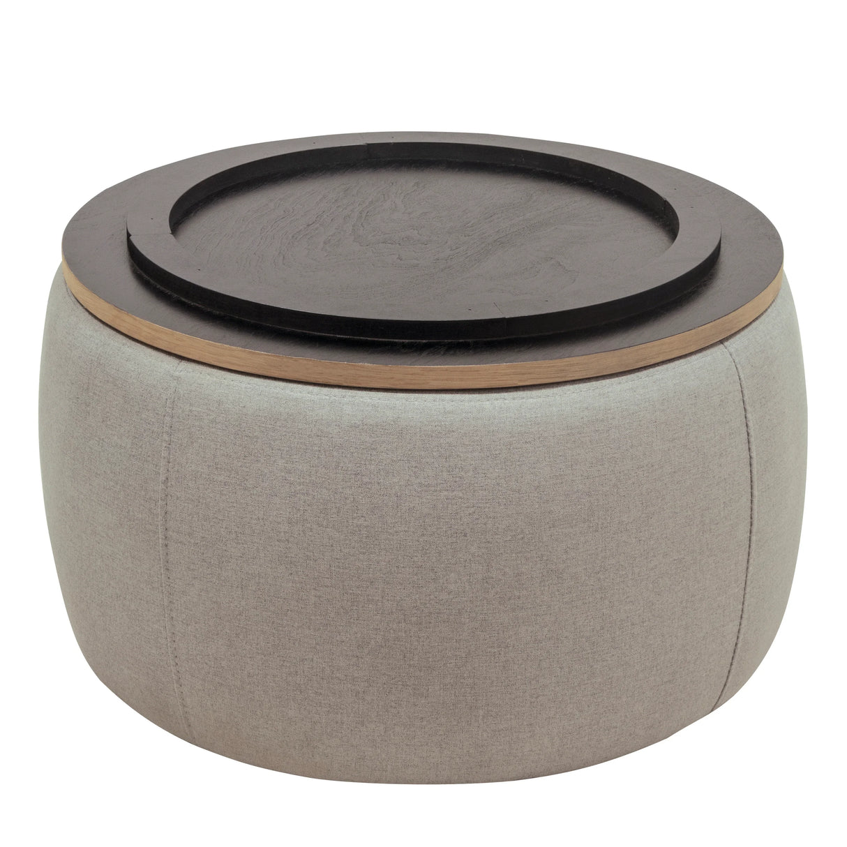 Round Storage Coffee Table - Grey - Furniture Home Direct