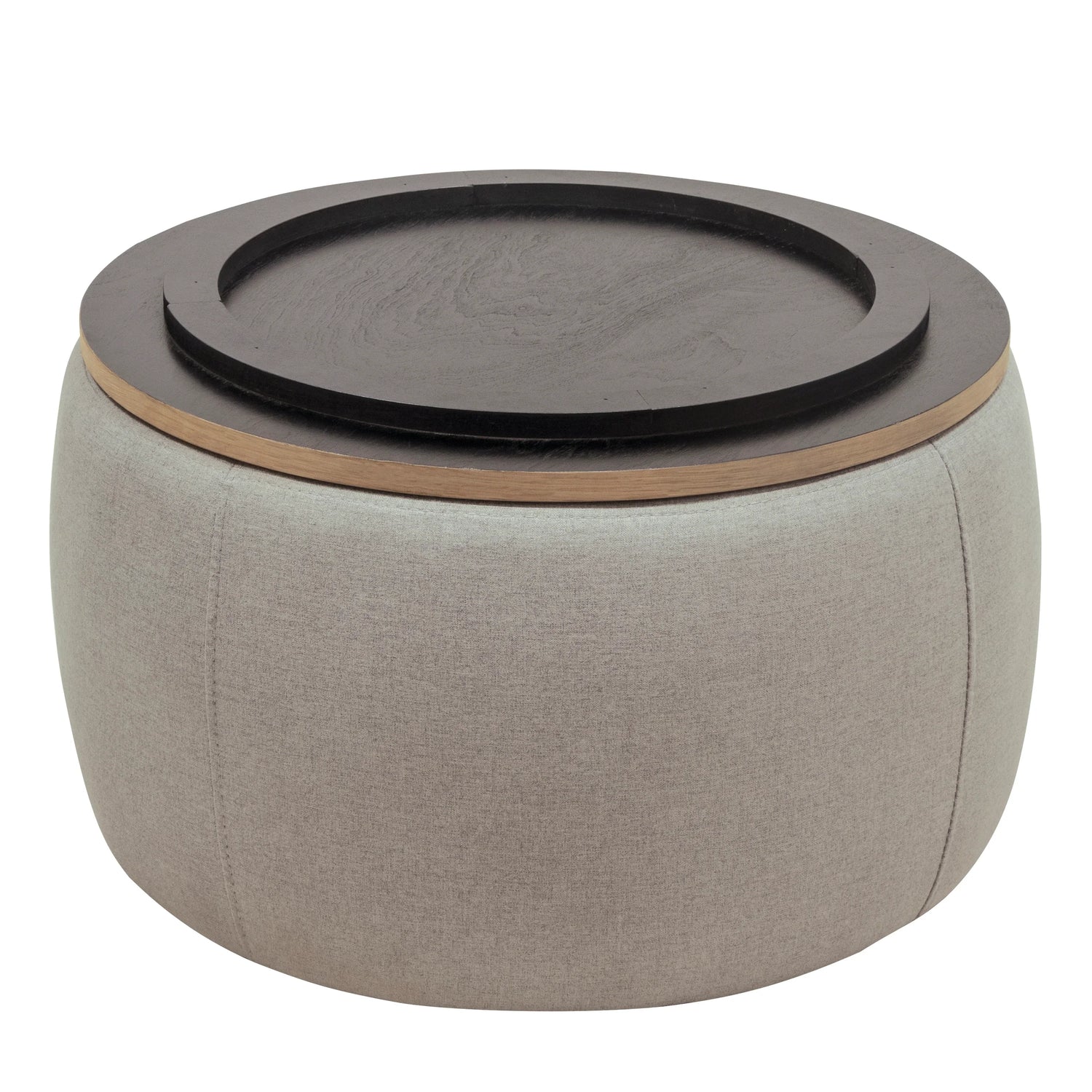 Round Storage Coffee Table - Grey - Furniture Home Direct