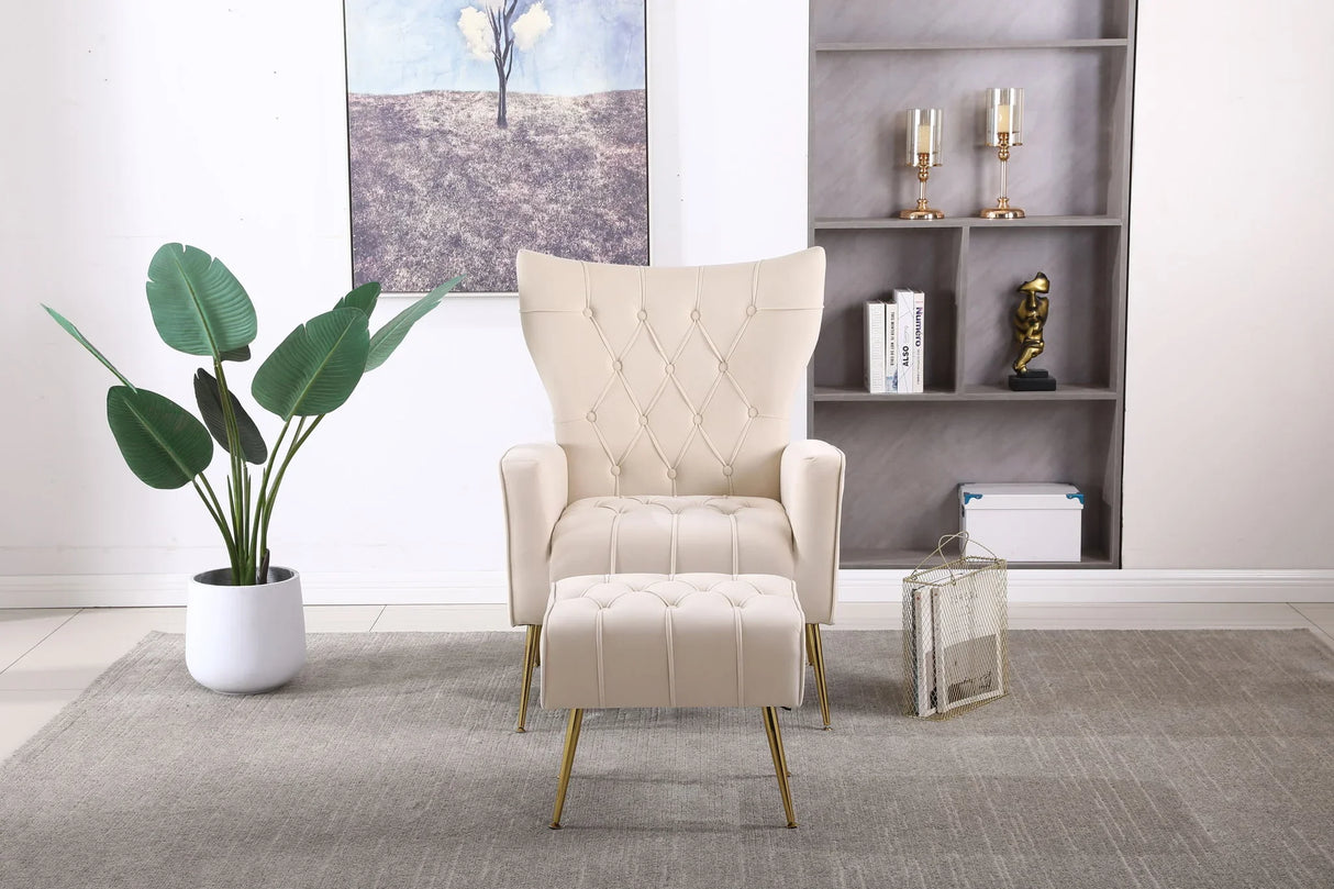 Accent Chair With Ottoman, Comfy Armchair For Living Room - Furniture Home Direct