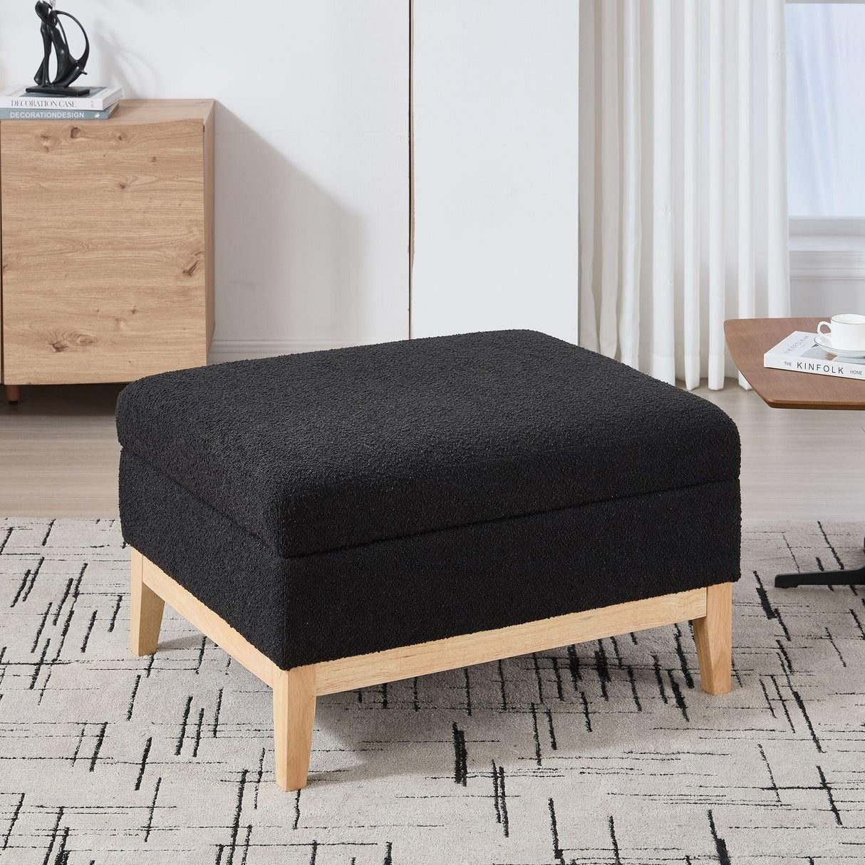 Upholstered Storage Ottoman With Reversible Lid Coffee Table, Foot Stool - Furniture Home Direct