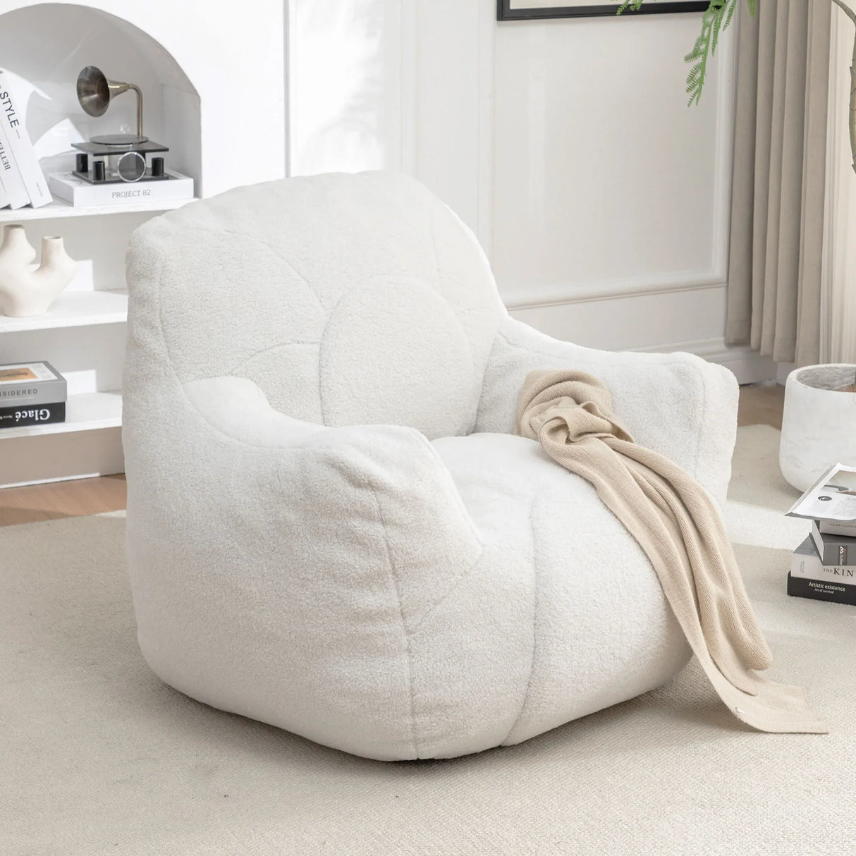 Comfy Bean Bag Chair With Filler, Fluffy And Cozy Seating - Furniture Home Direct