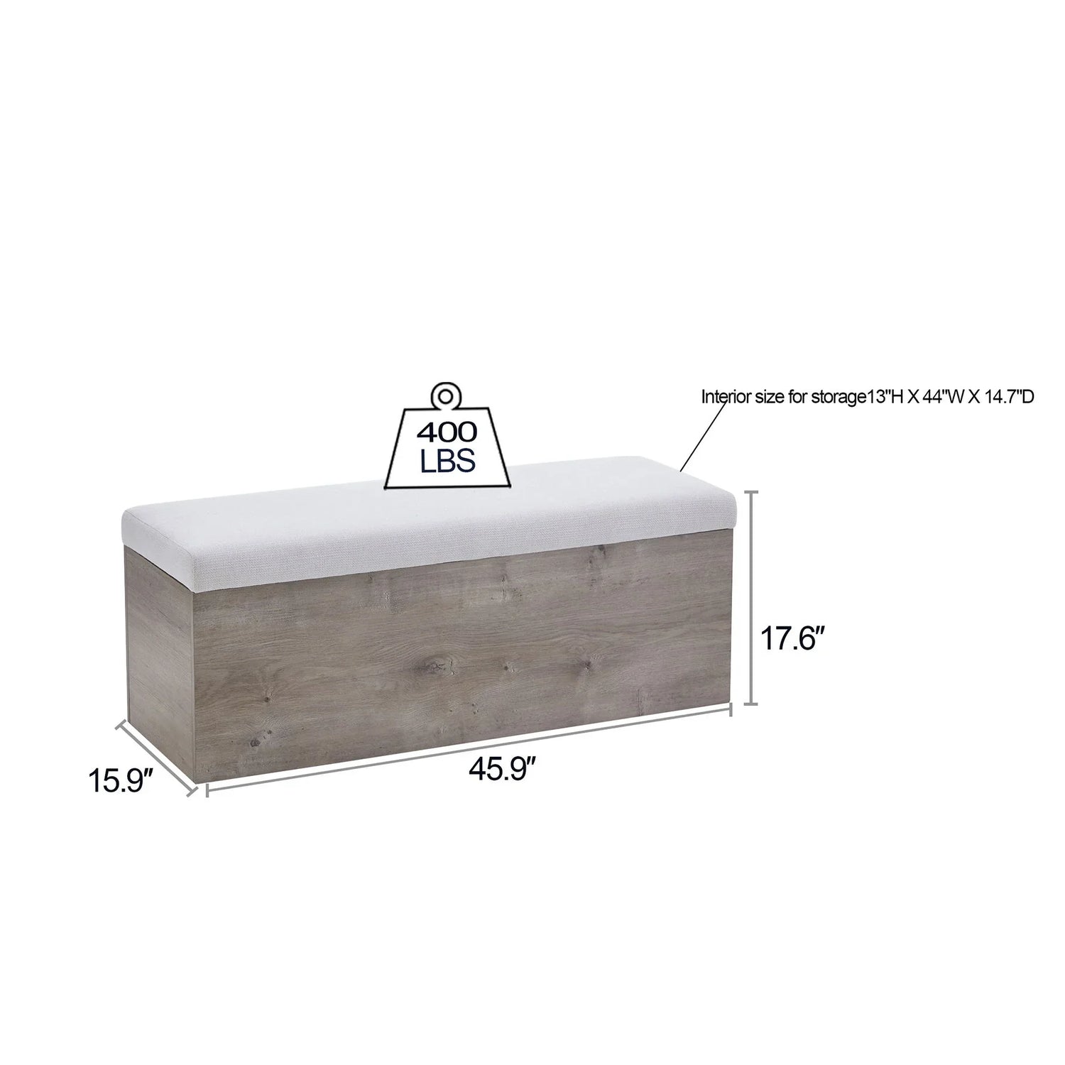 Shelton - Upholstered Flip Top Storage Bench - Ivory / Light Gray / Camel Oak - Furniture Home Direct
