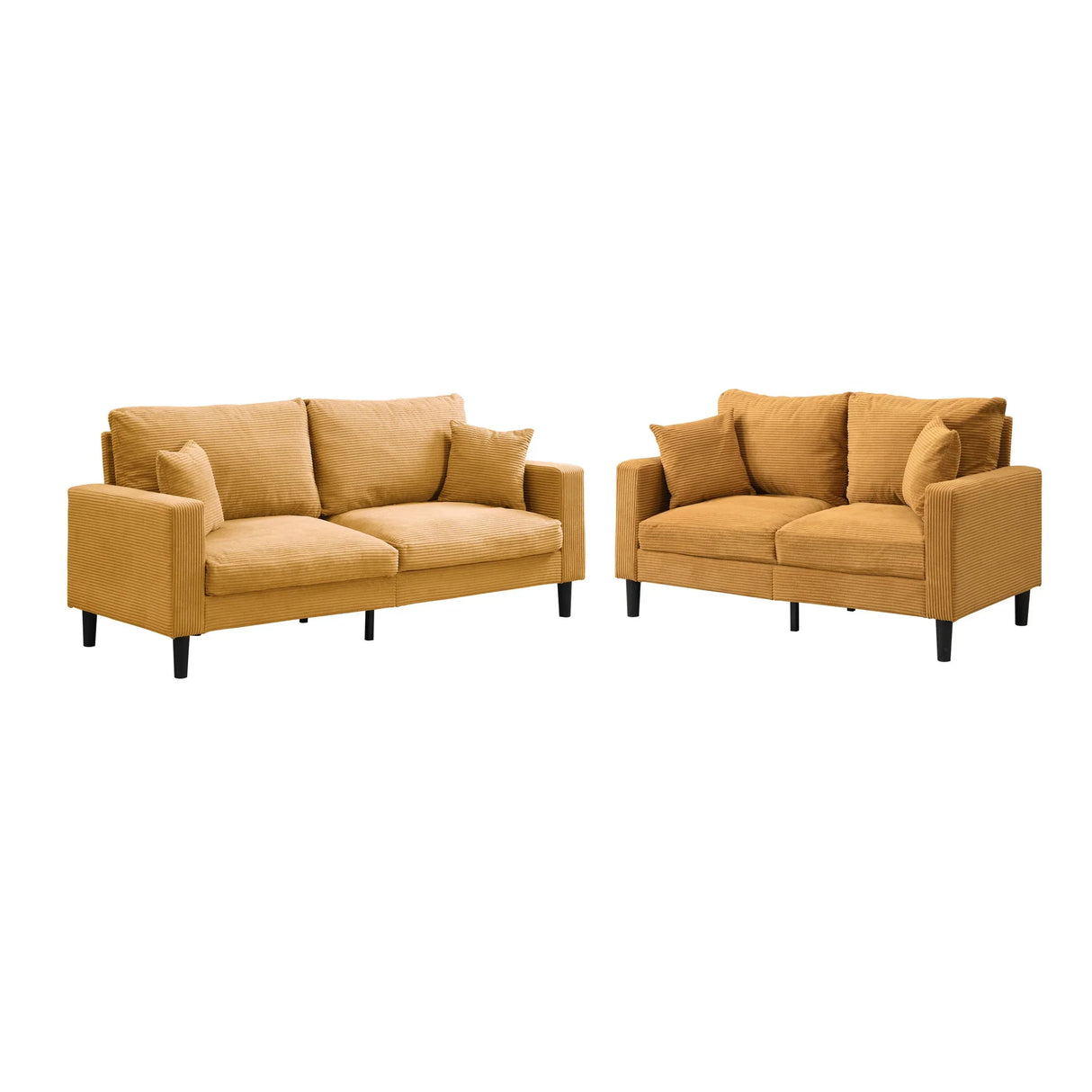 Modern Upholstered 2 Piece Sofa Set With 3 Seater And 2 Seater - Furniture Home Direct