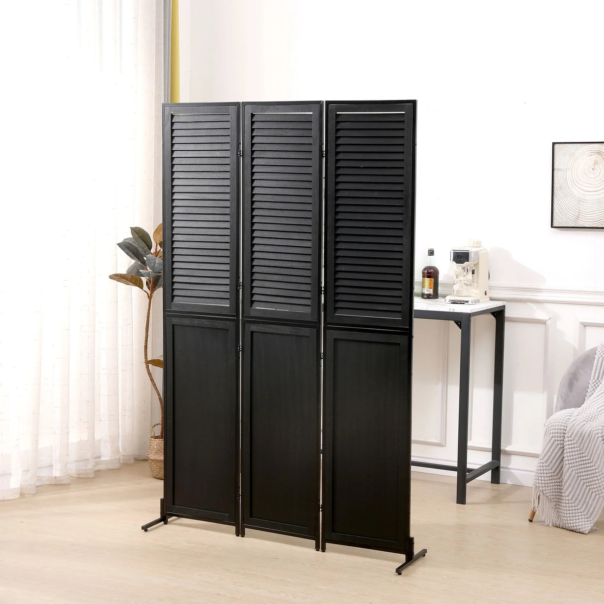 Rustic 3 Panel Room Dividers And Folding Privacy Screen - Furniture Home Direct