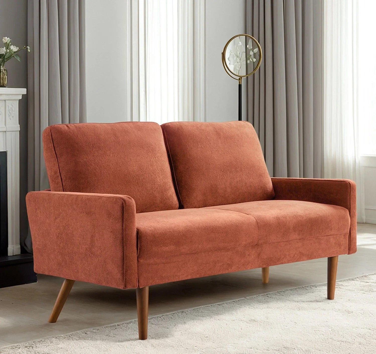 Loveseat Sofa, European Style With Sleek Design, Modern & Vintage Flair, Upholstered 2 Seater Couch - Furniture Home Direct
