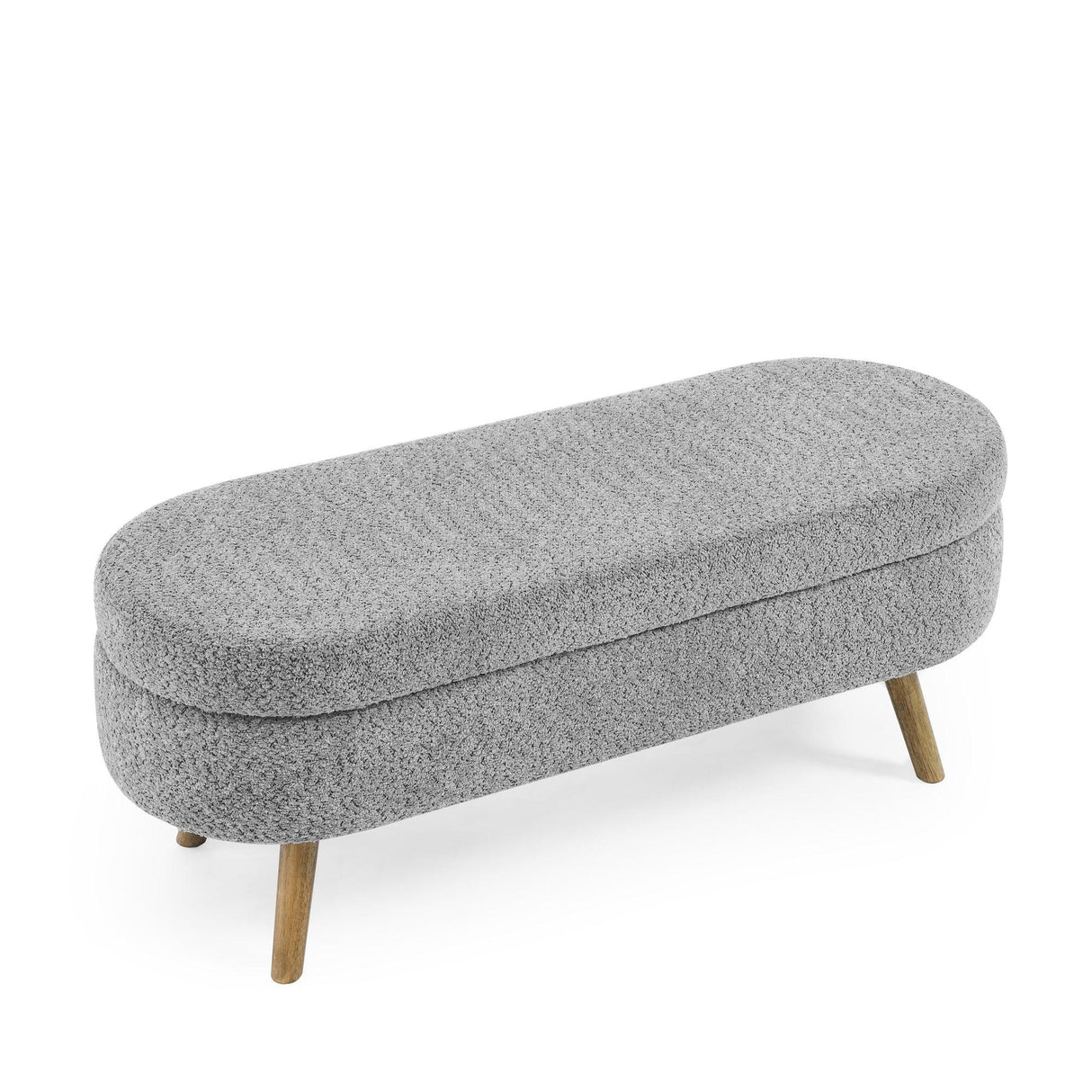 Ottoman Oval Storage Bench With Rubber Wood Legs - Furniture Home Direct