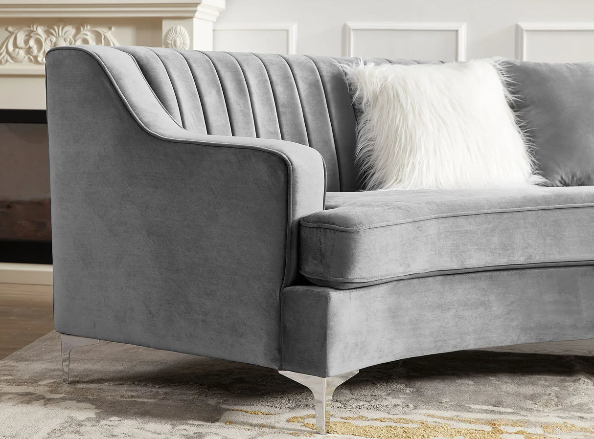 Velvet Curved Sofa - Furniture Home Direct