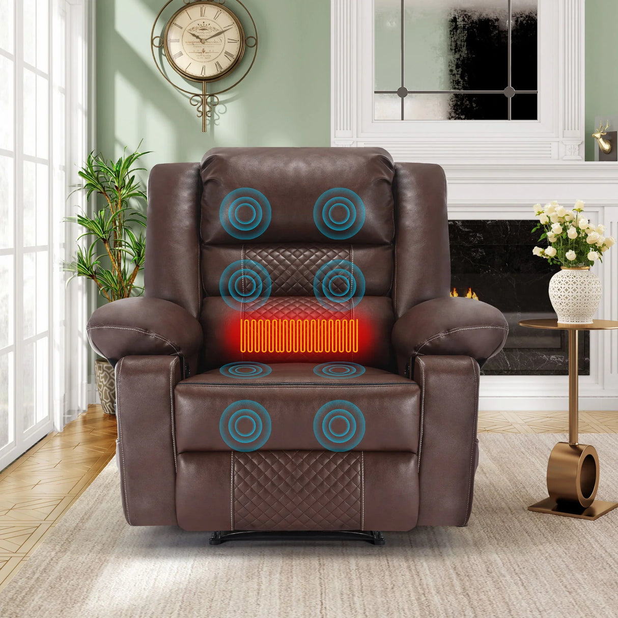 Breathable Leather Massage Recliner Manual Chair - Furniture Home Direct