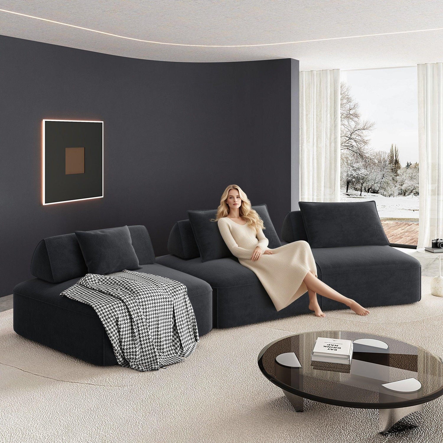 Modern Luxury Oversized Modular Sectional Sofa Set - Furniture Home Direct