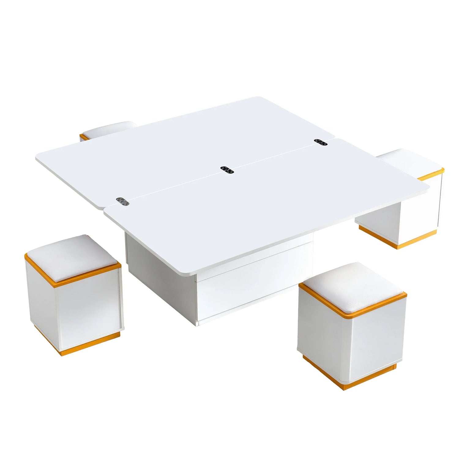 Multi Functional Adjustable Coffee Table With 4 Storage Stools - Furniture Home Direct