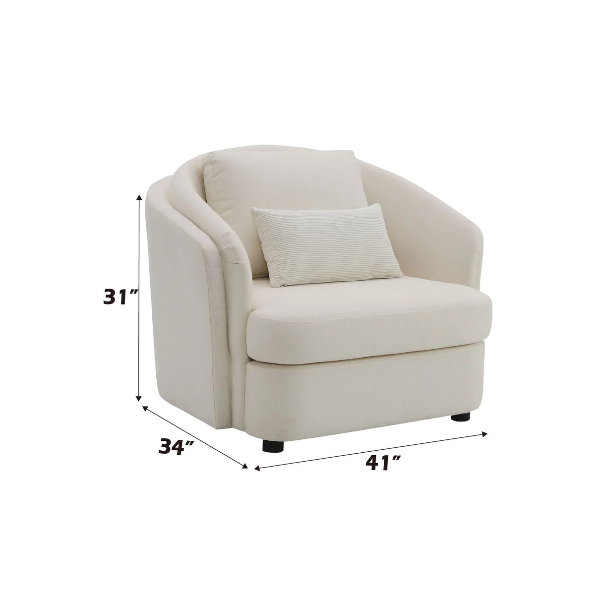 Mariko - Linen 3 Pieces Living Room Set - Beige - Furniture Home Direct