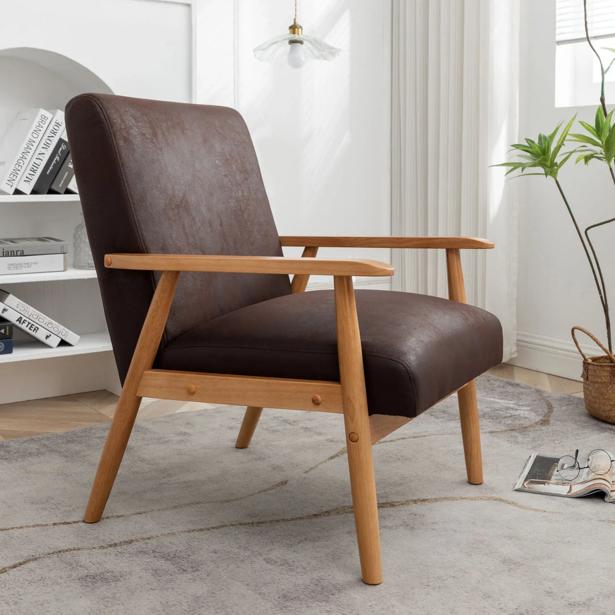 Wide Classic Mid-Century Modern Arm Chair - Furniture Home Direct
