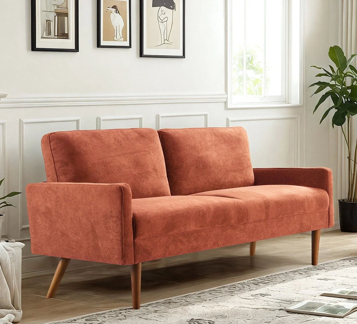 Sofa, European Style With Sleek Design, Modern & Vintage Flair, Upholstered 3 Seater Couch - Furniture Home Direct