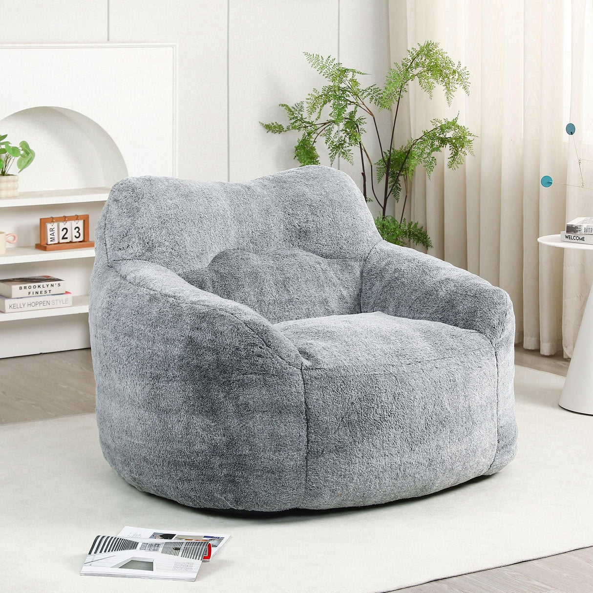 Beanbag Sofa Chair With Armrests Stuffed High Density Foam - Furniture Home Direct