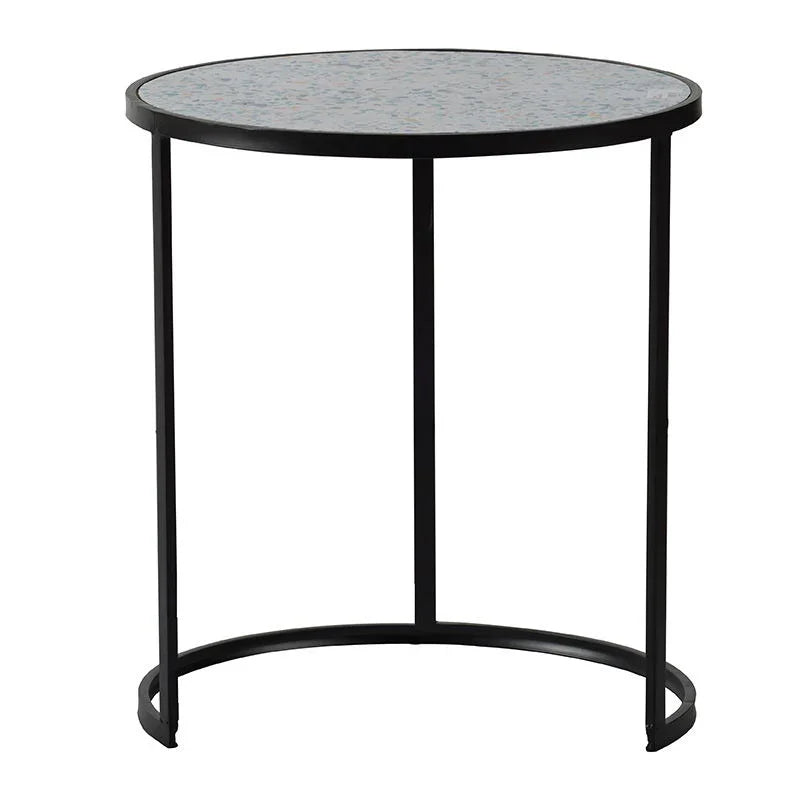 Round End Table, Stacking Side Tables With Sturdy Metal Frame For Small Space, Living Room, Office (Set of 2) - Black - Furniture Home Direct