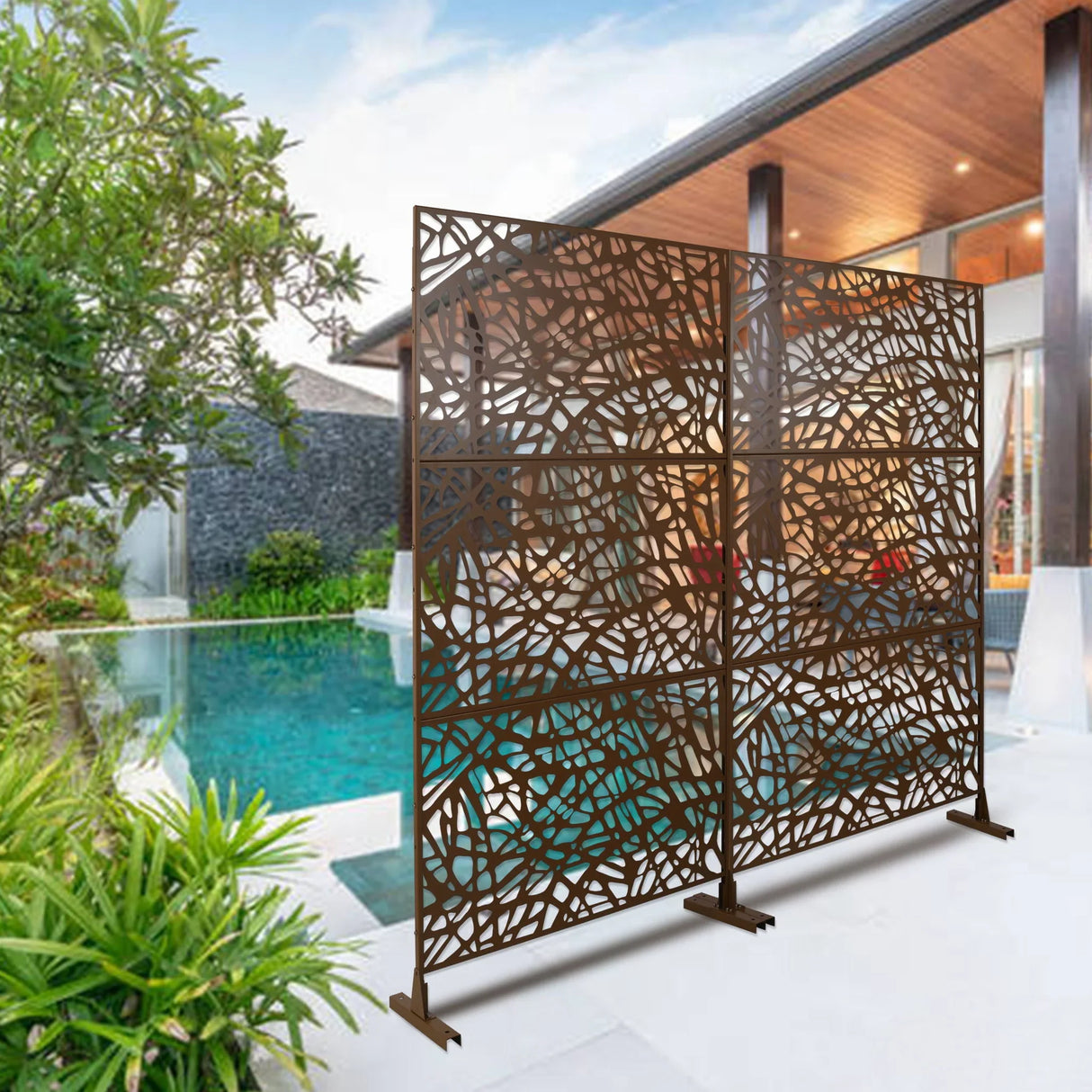 Outdoor & Indoor Freestanding Decorative Privacy Screen - Furniture Home Direct