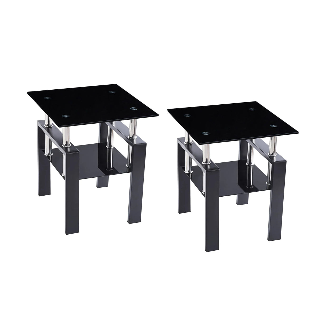 Tempered Glass Table With Storage - Furniture Home Direct