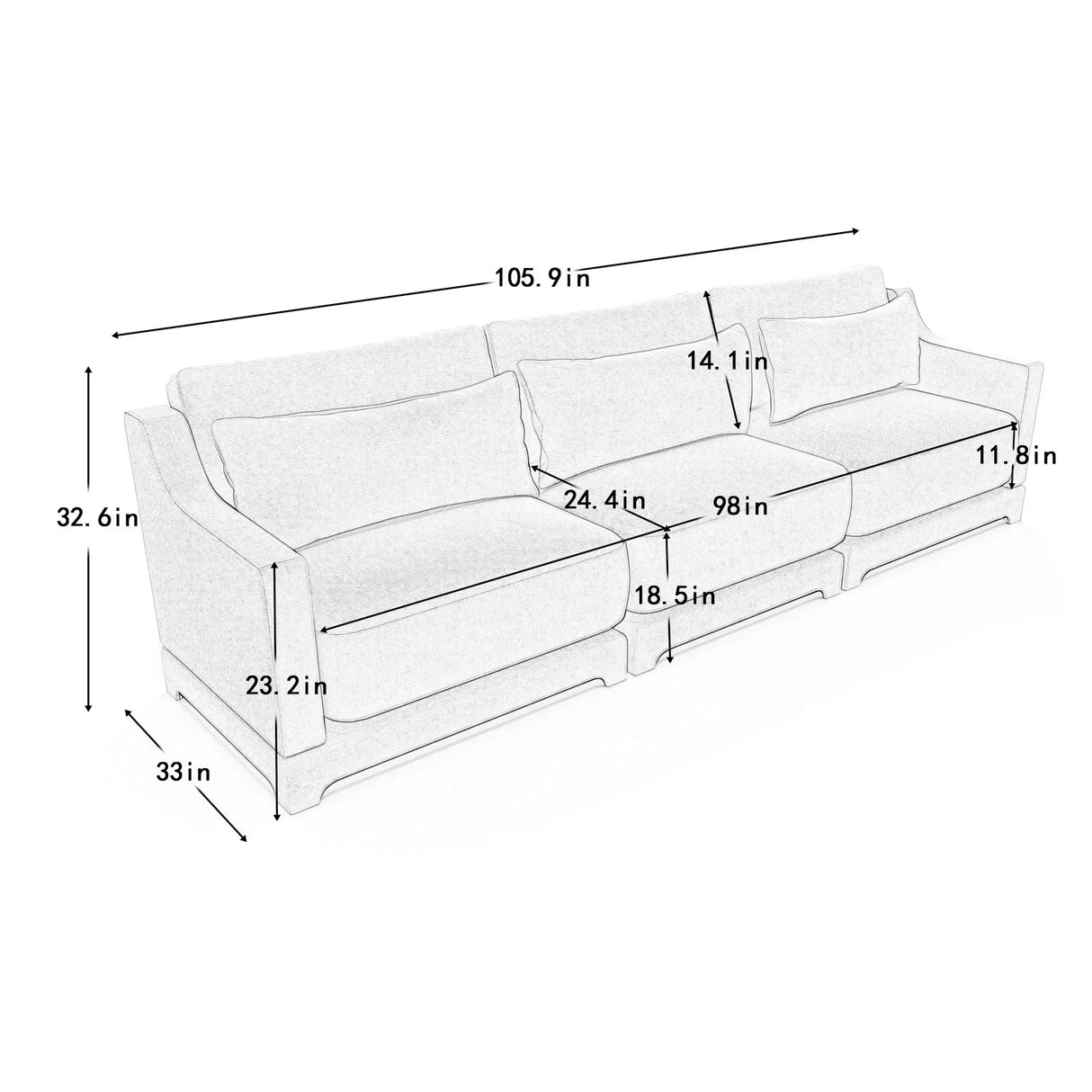 Elegant Sofa With Ergonomic Design And Lumbar Pillows - Furniture Home Direct