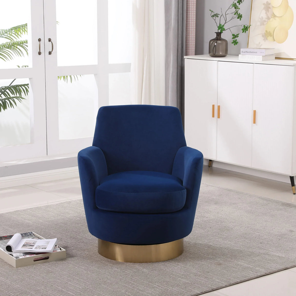 Teddy Swivel Barrel Chair, Swivel Accent Chairs Armchair For Living Room - Furniture Home Direct