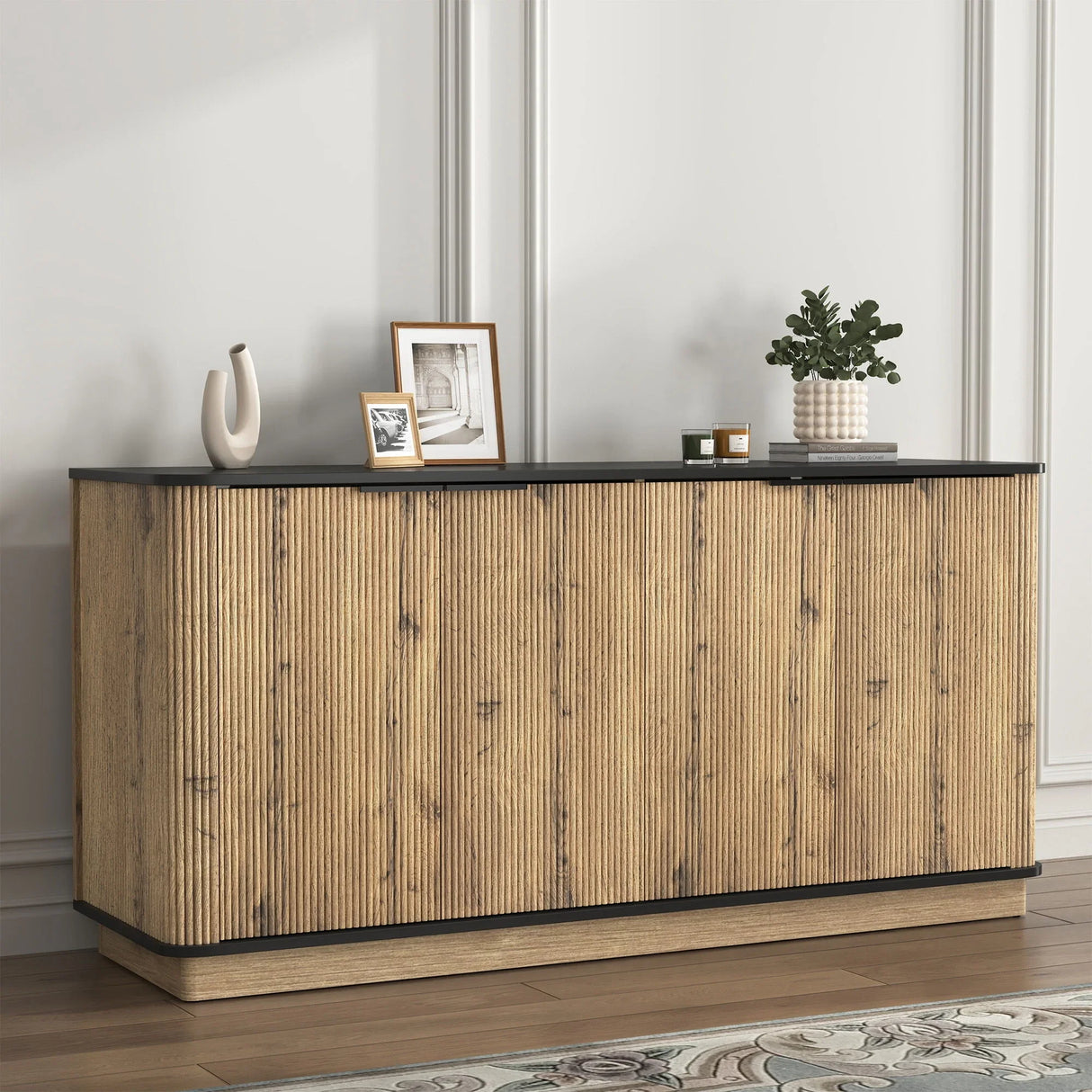 Multi Functional Sideboard, An Ideal Choice For TV And Tableware Storage In Modern Homes - Black - Furniture Home Direct
