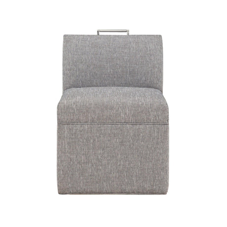 Della - Upholstered Castered Chair - Gray - Furniture Home Direct