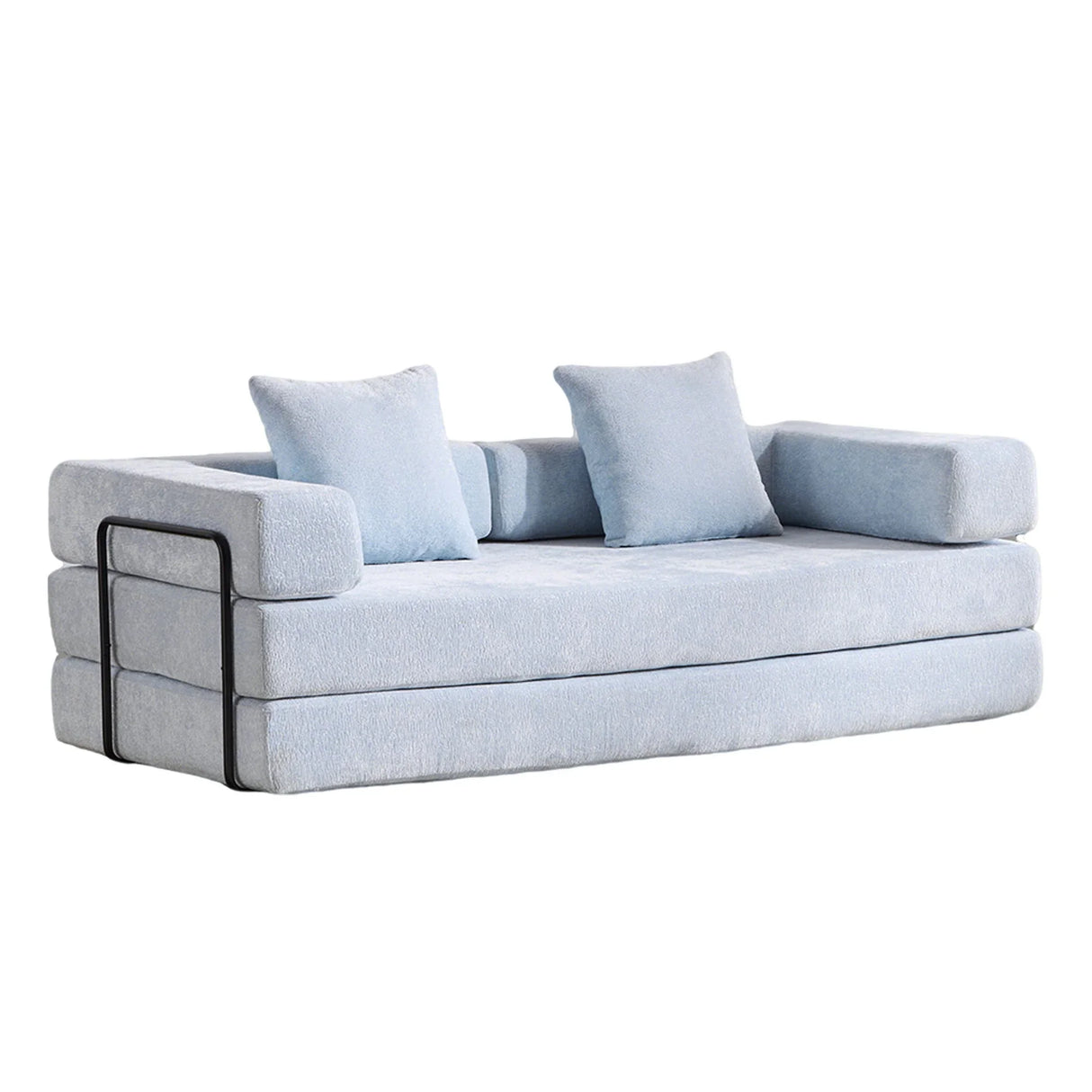 Convertible Floor Sofa Bed With Pillow Back Support Armrest - Furniture Home Direct