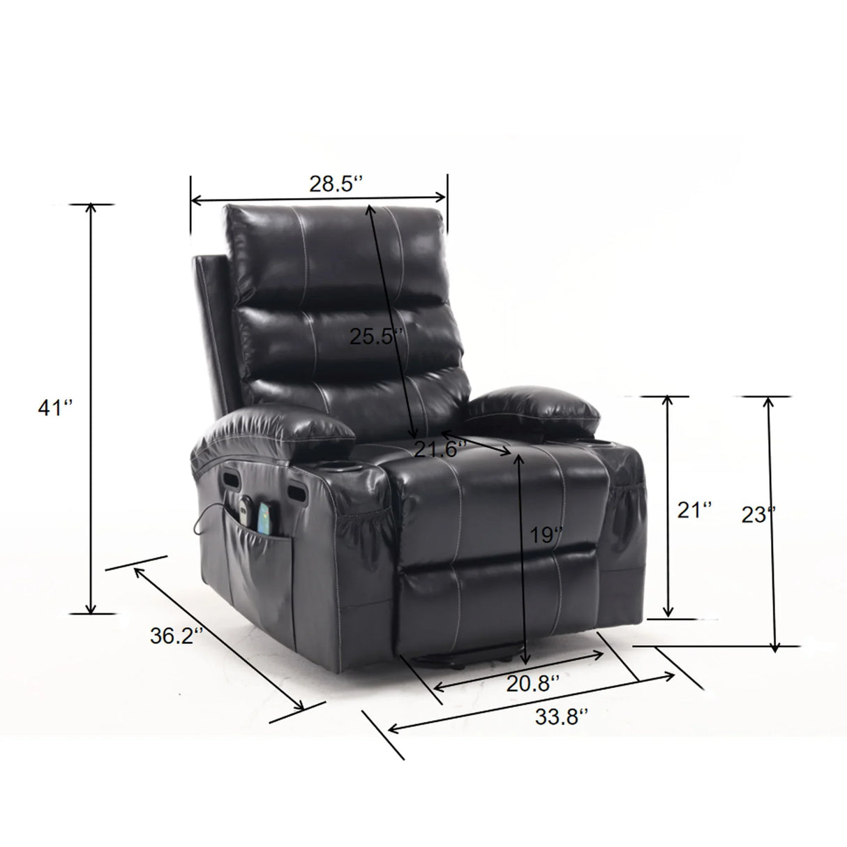 Cozy Electric Power Lift Recliner Chair Sofa For Elderly With Vibration Massage And Lumbar Heat - Furniture Home Direct