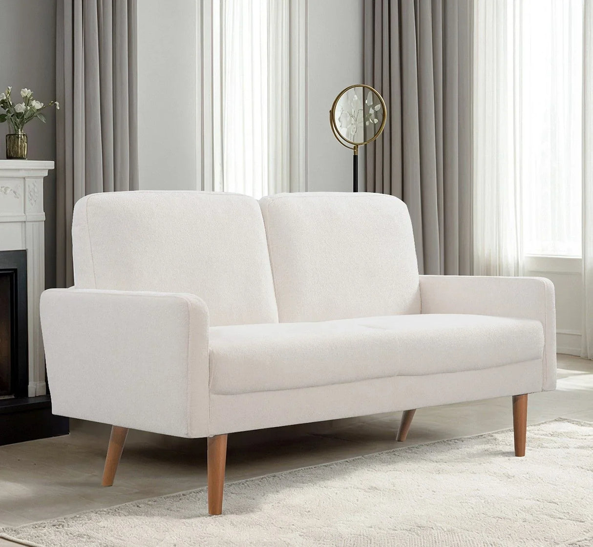 Loveseat Sofa, European Style With Sleek Design, Modern & Vintage Flair, Upholstered 2 Seater Couch - Furniture Home Direct