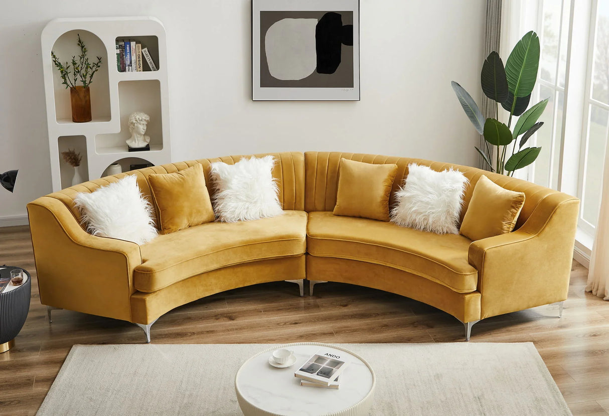 Velvet Curved Sofa - Furniture Home Direct
