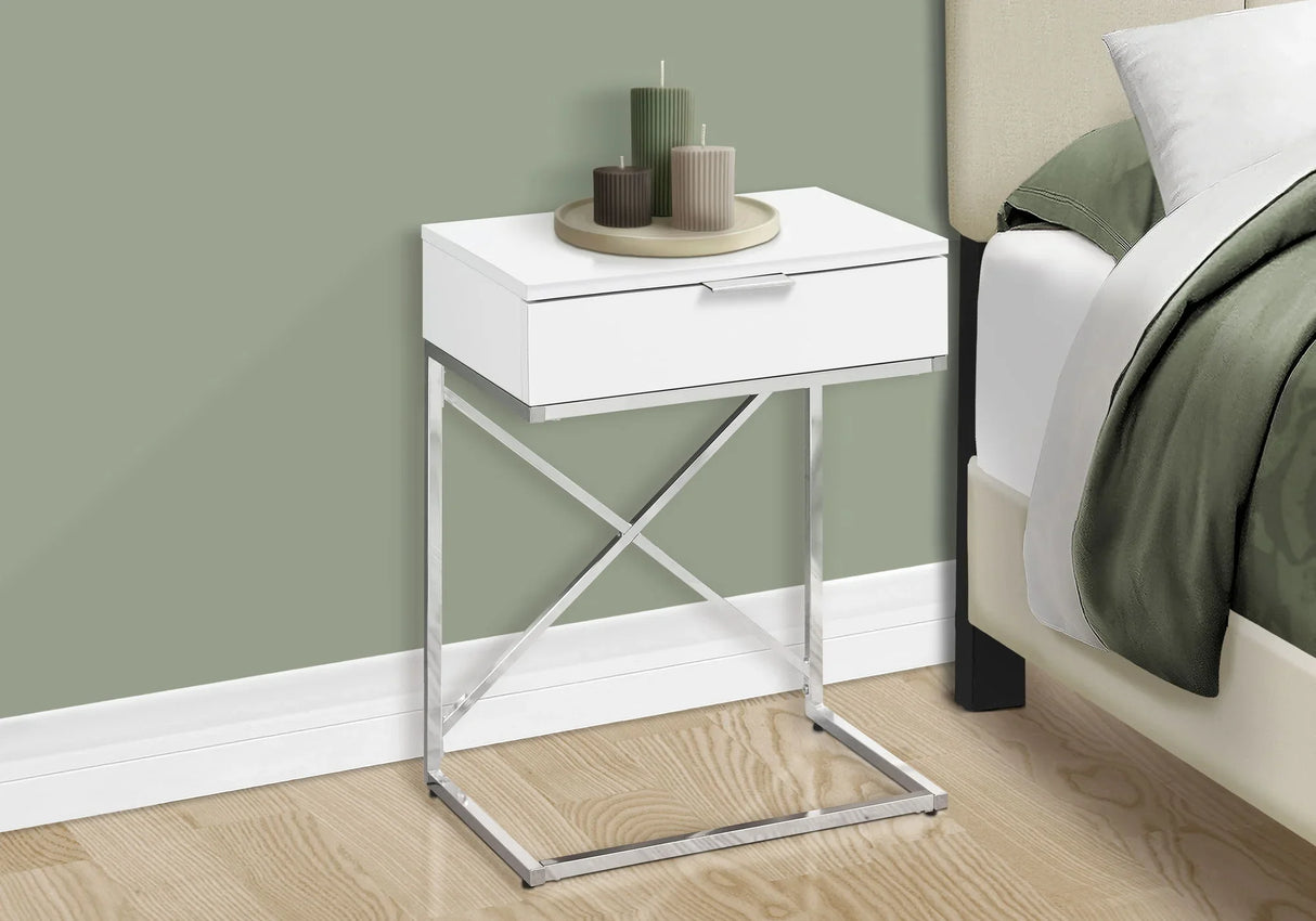 Accent Side Table, Storage Drawer, Spacious Tabletop, Contemporary & Modern - Furniture Home Direct