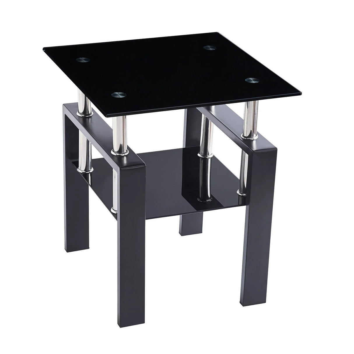 Tempered Glass Table With Storage - Furniture Home Direct