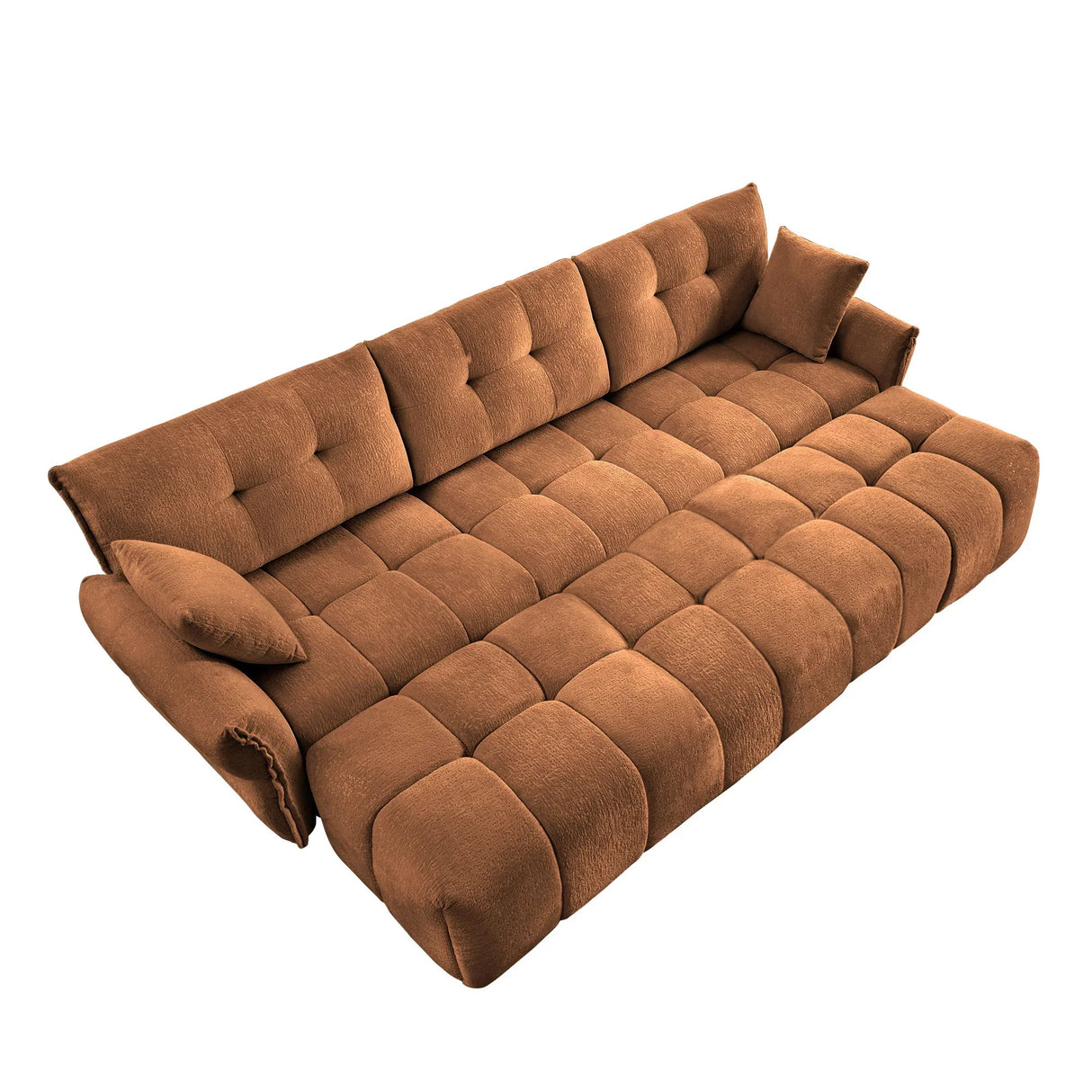 Sofa Set With Ottoman And Pillows, Textured, High Resilience Cushions - Furniture Home Direct