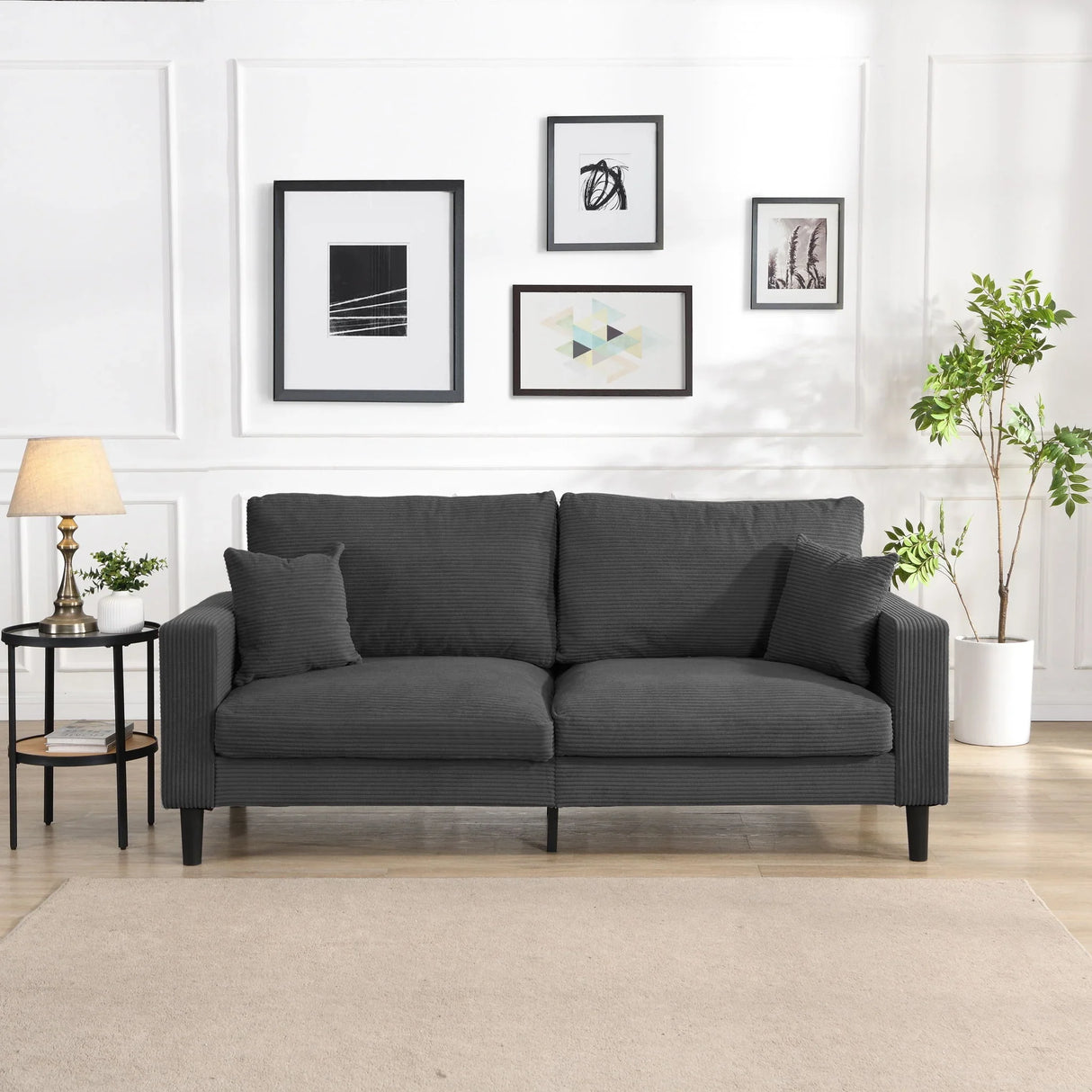 Modern Upholstered Resilience Three Seater Sofa - Furniture Home Direct