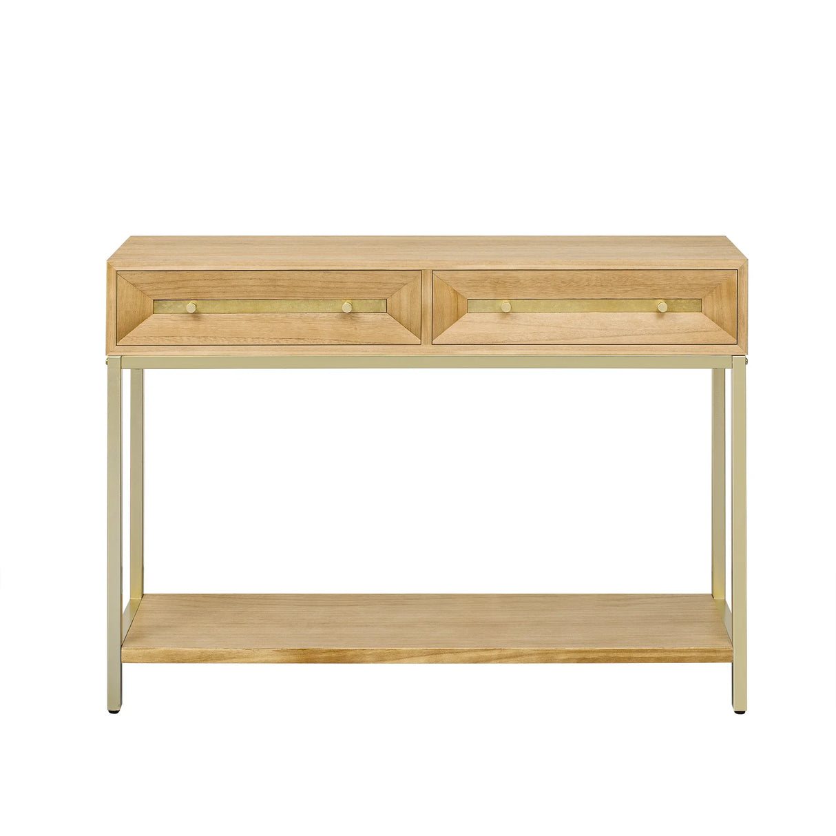 Console Table With Two Drawers Geometric Design Natural - Furniture Home Direct