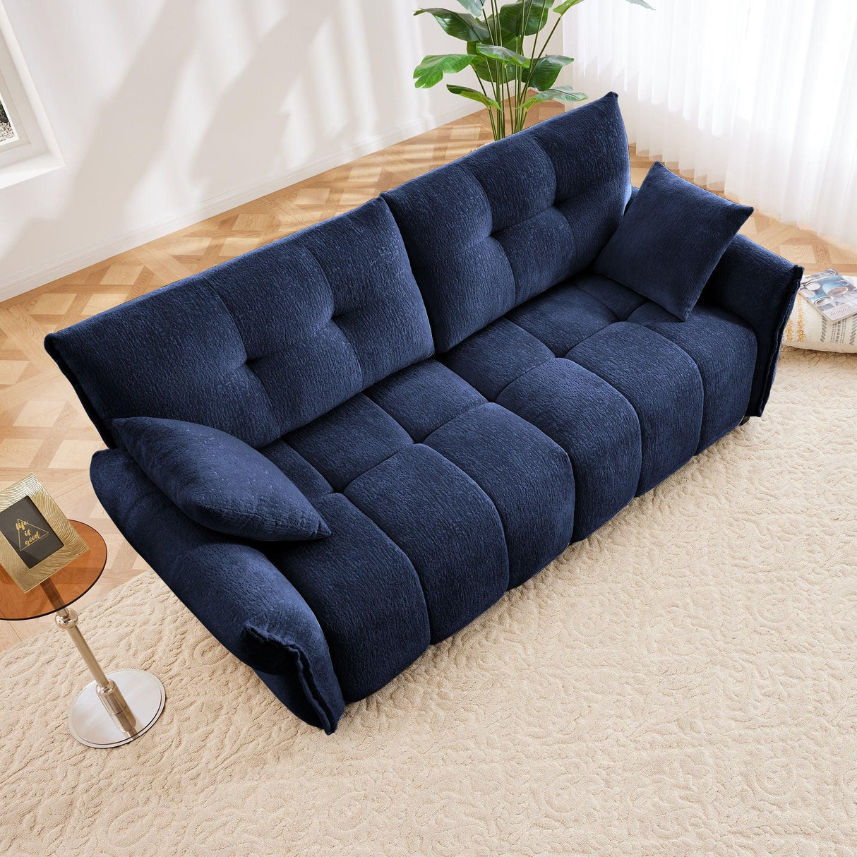 Modern Sofa & Pillows, Textured Cover, High Rebound Cushions - Furniture Home Direct