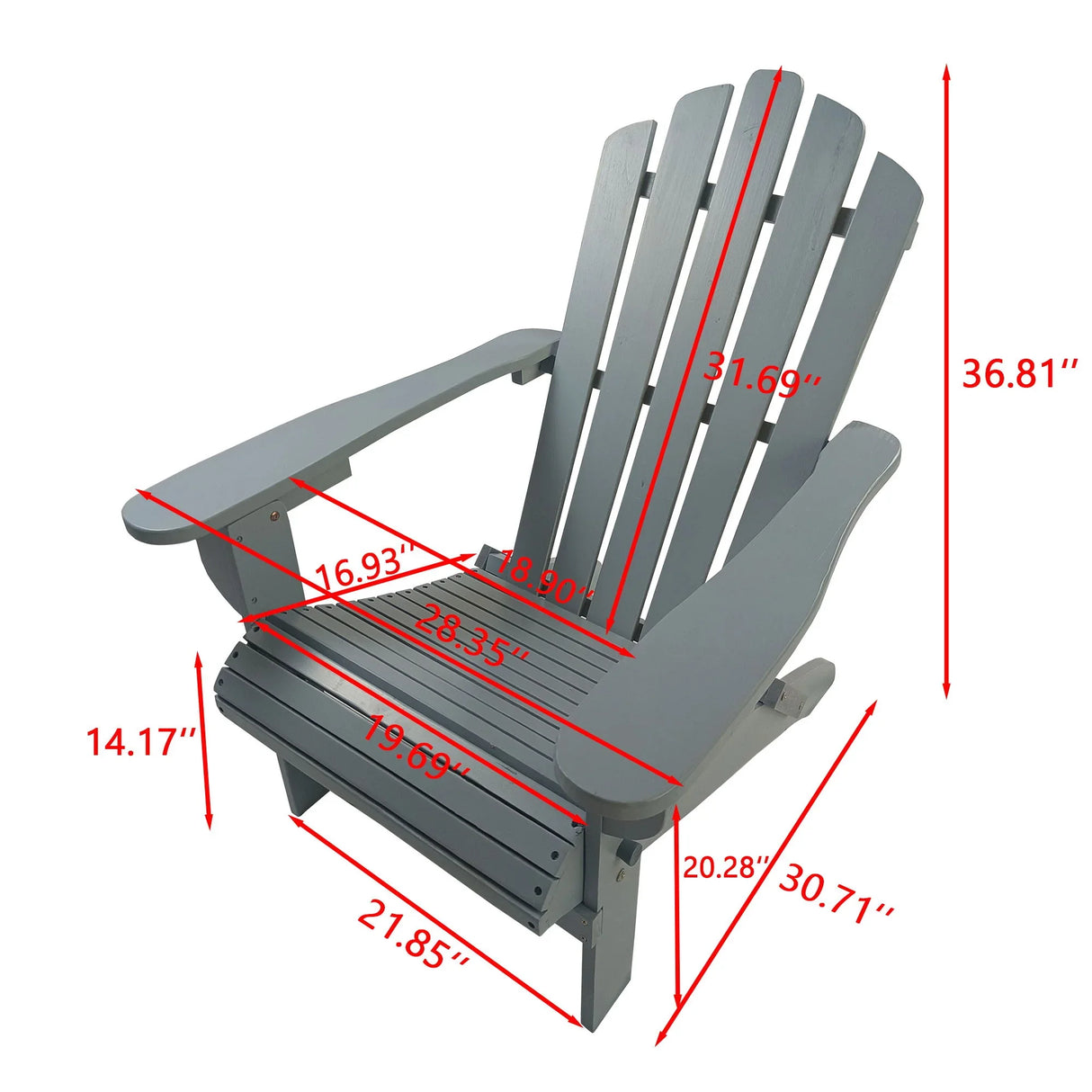 Outdoor Or Indoor Adirondack Chair - Walnut - Furniture Home Direct