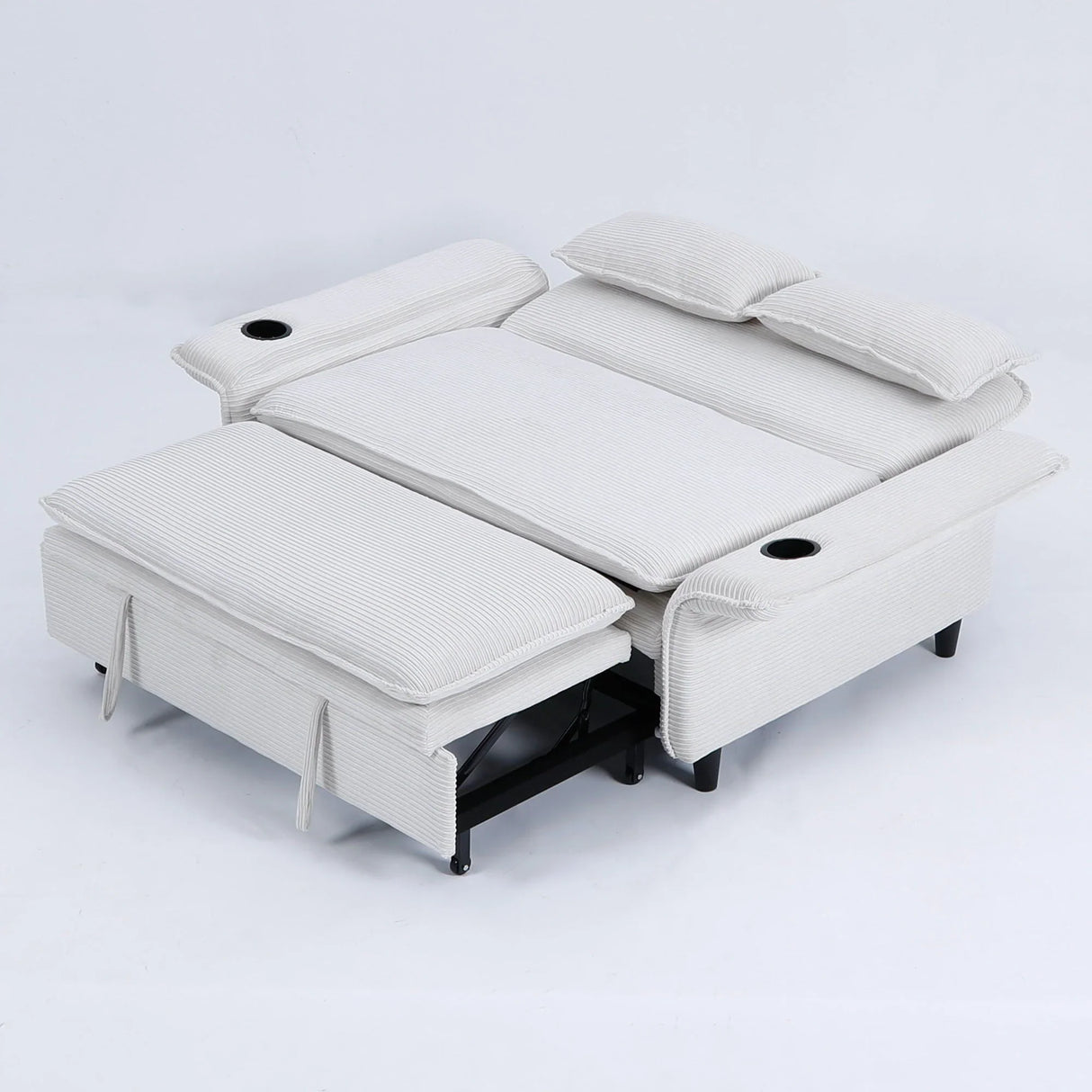 Modern Fabric Multi-Functional Sofa Bed With Adjustable Armrests And Backrests - Furniture Home Direct