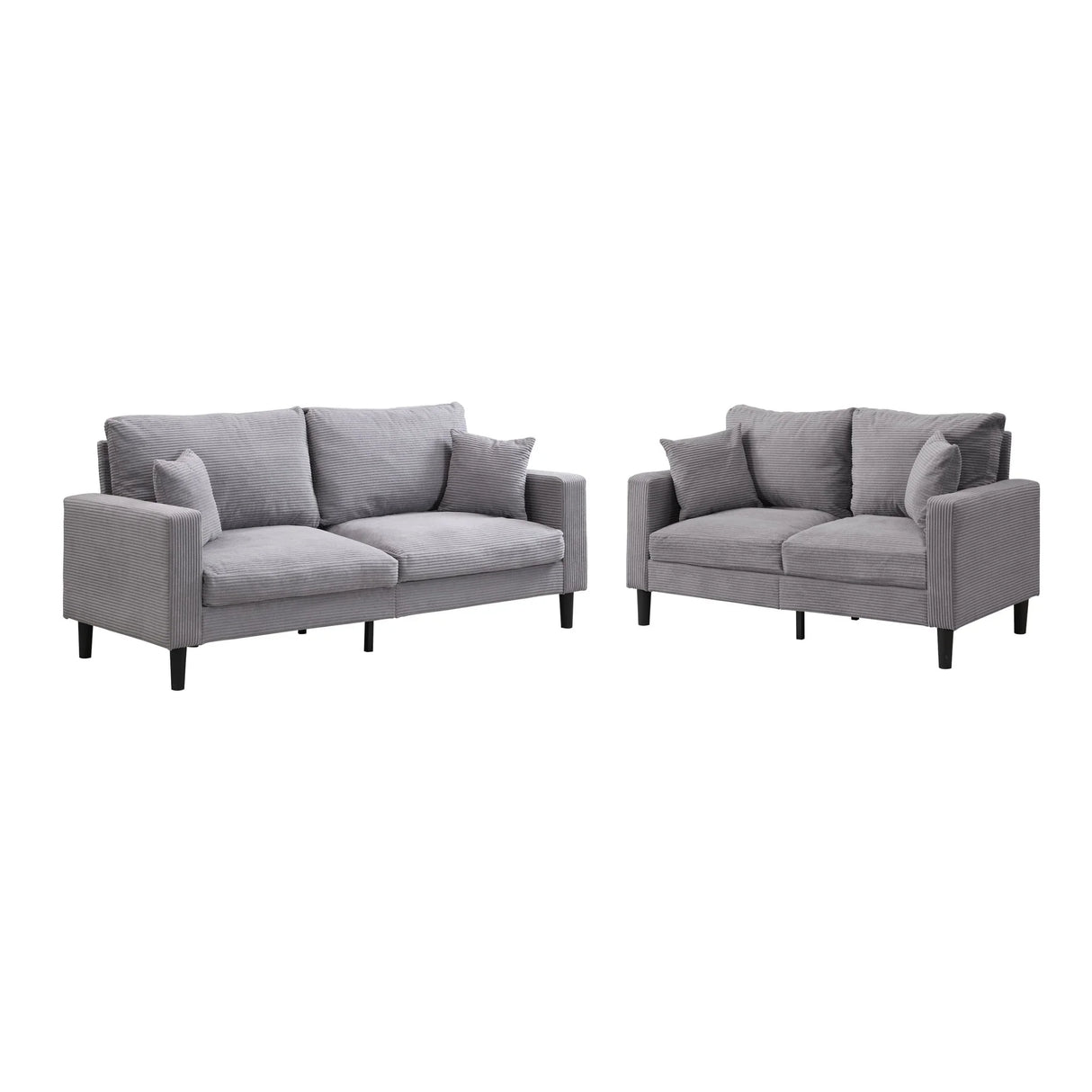 Modern Upholstered 2 Piece Sofa Set With 3 Seater And 2 Seater - Furniture Home Direct