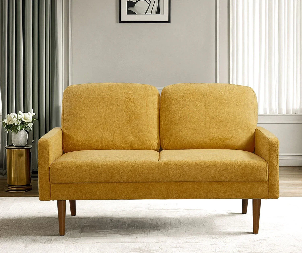 Loveseat Sofa, European Style With Sleek Design, Modern & Vintage Flair, Upholstered 2 Seater Couch - Furniture Home Direct