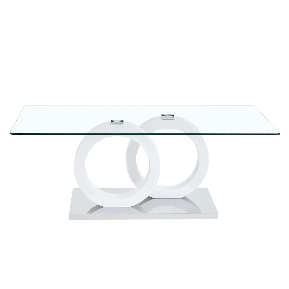 Contemporary Style Glass Top Coffee Table - Furniture Home Direct