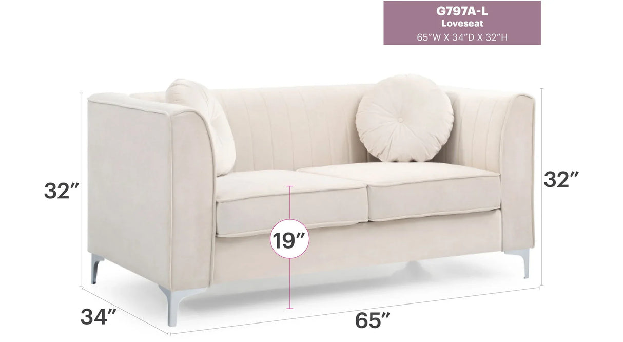 Delray - Micro Suede Loveseat - Furniture Home Direct