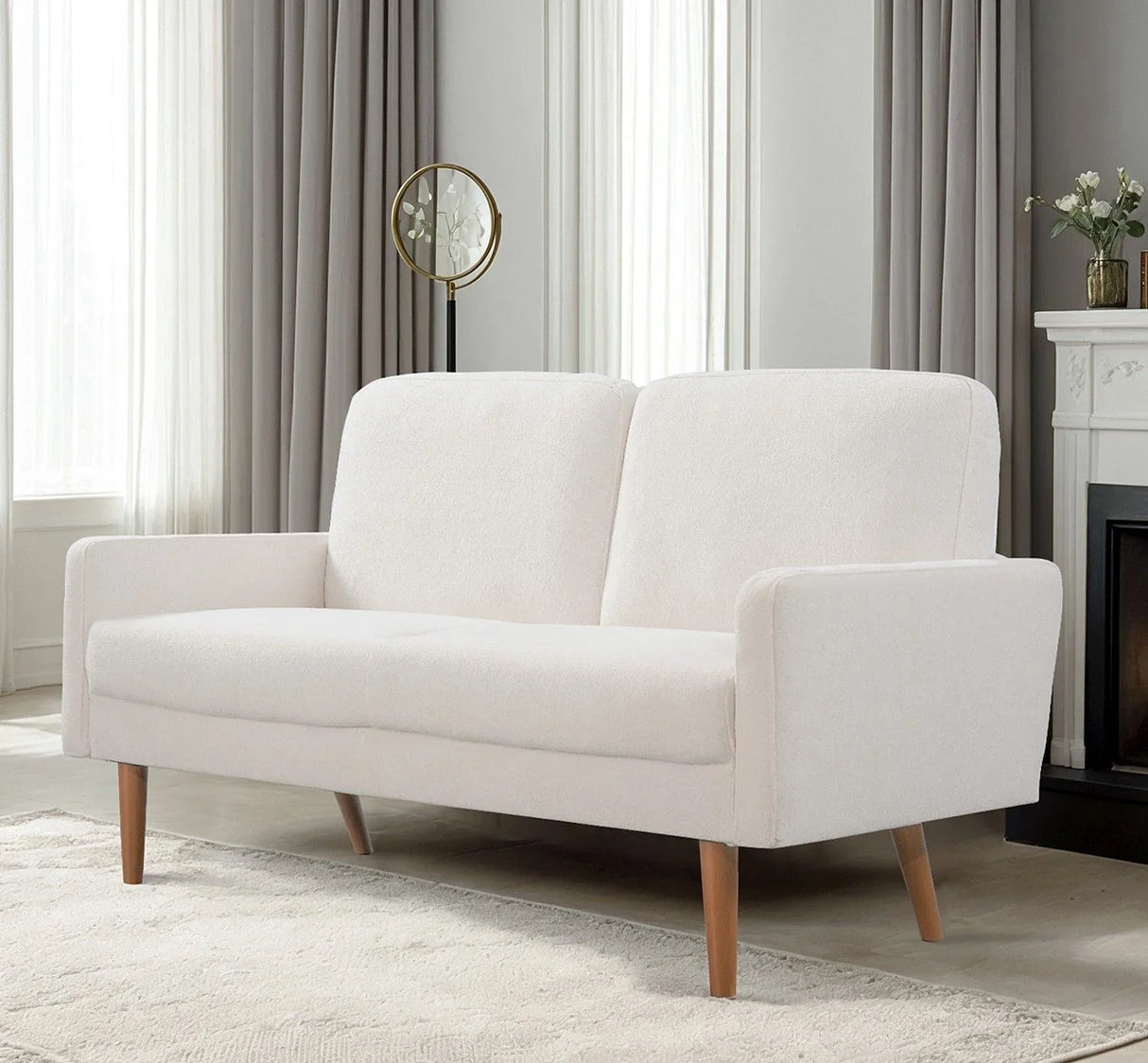 Loveseat Sofa, European Style With Sleek Design, Modern & Vintage Flair, Upholstered 2 Seater Couch - Furniture Home Direct