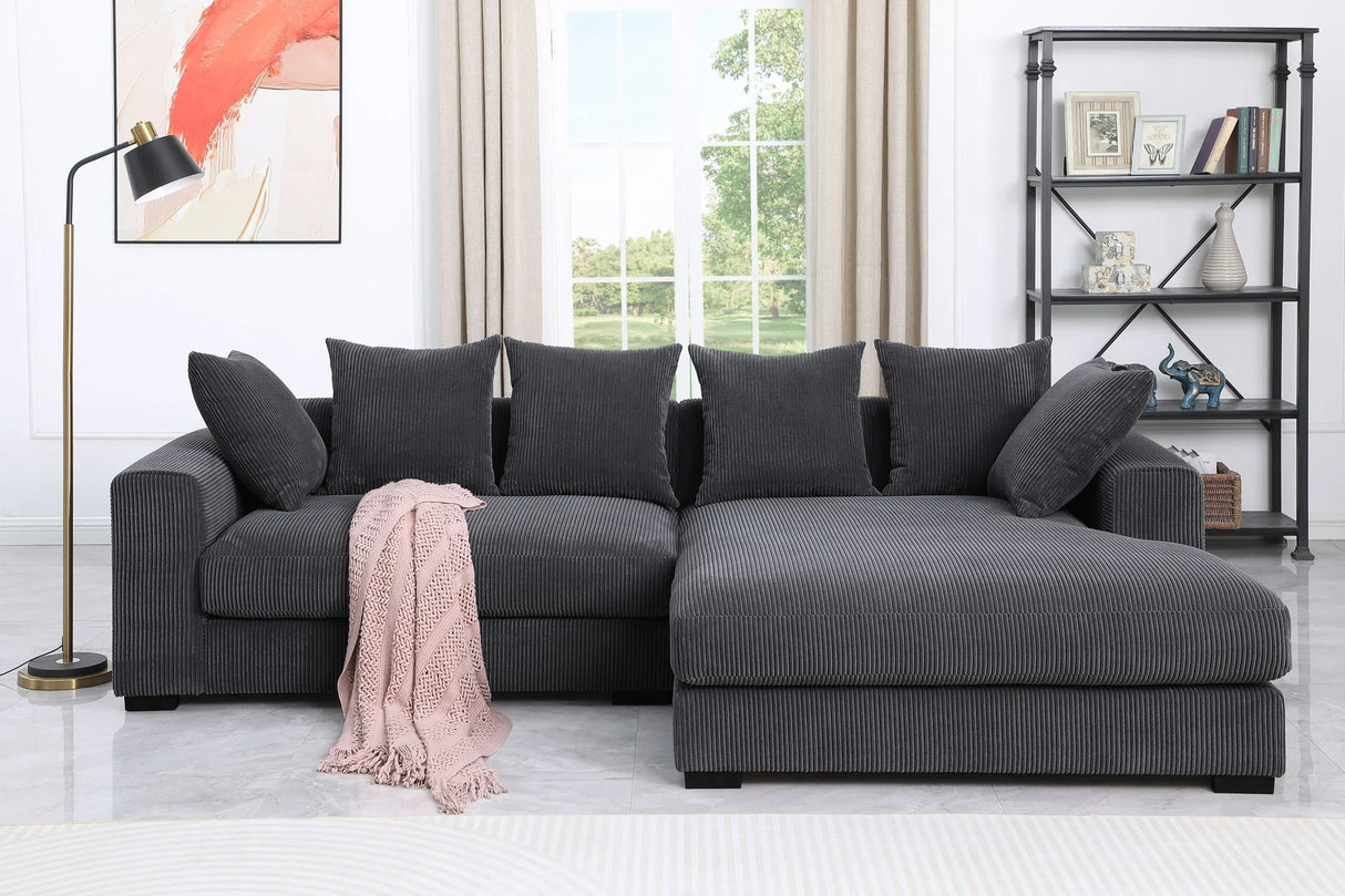 Naomi - 3 Piece Upholstered Sectional - Furniture Home Direct