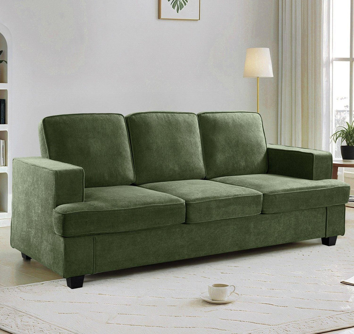 Modern Sofa, Comfortable 3 Seater Couch With Deep Seating, Loose Back Cushions, Wide Arms - Furniture Home Direct