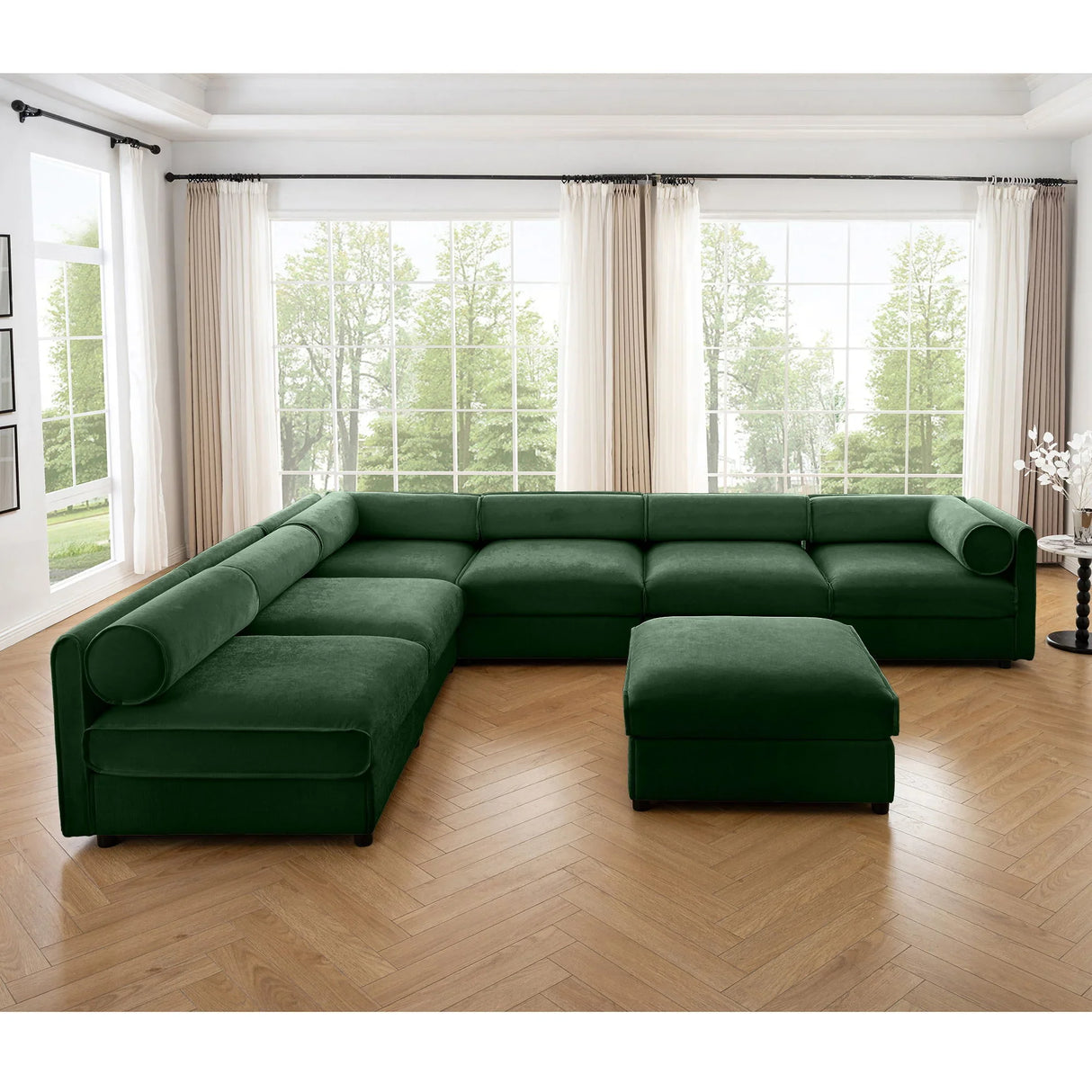 Modern Modular Sectional Sofa With Storag, Contemporary Cylindrical Design - Furniture Home Direct