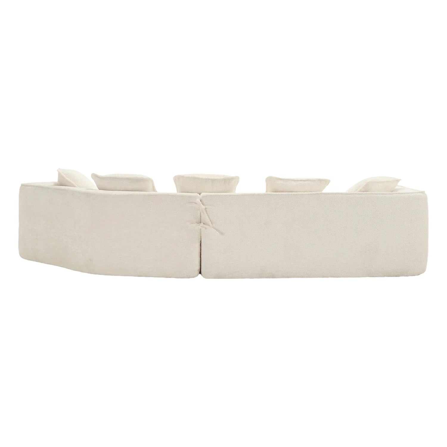 Sectional Sofa Chenille With Plush Soft Cushions Beige - Furniture Home Direct